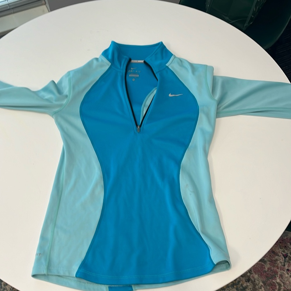 teal nike dri-fit quarter zip